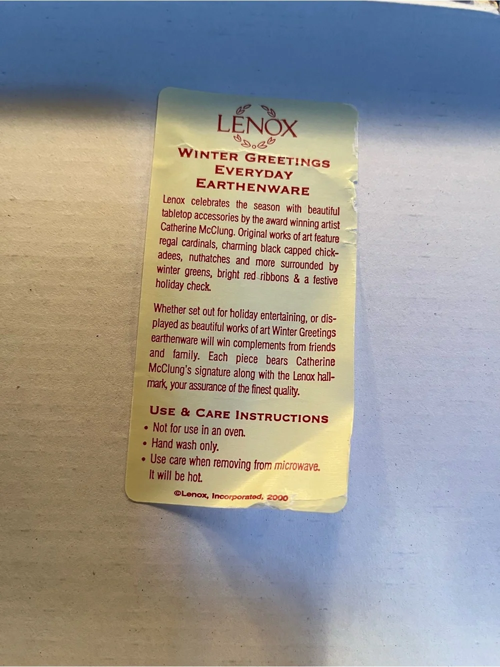 Lenox Winter Greetings Everyday Hors D'Oeuvre Earthenware Platter